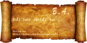 Báber Abiáta névjegykártya